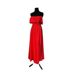 Red off the shoulder maxi dress size small